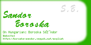 sandor boroska business card